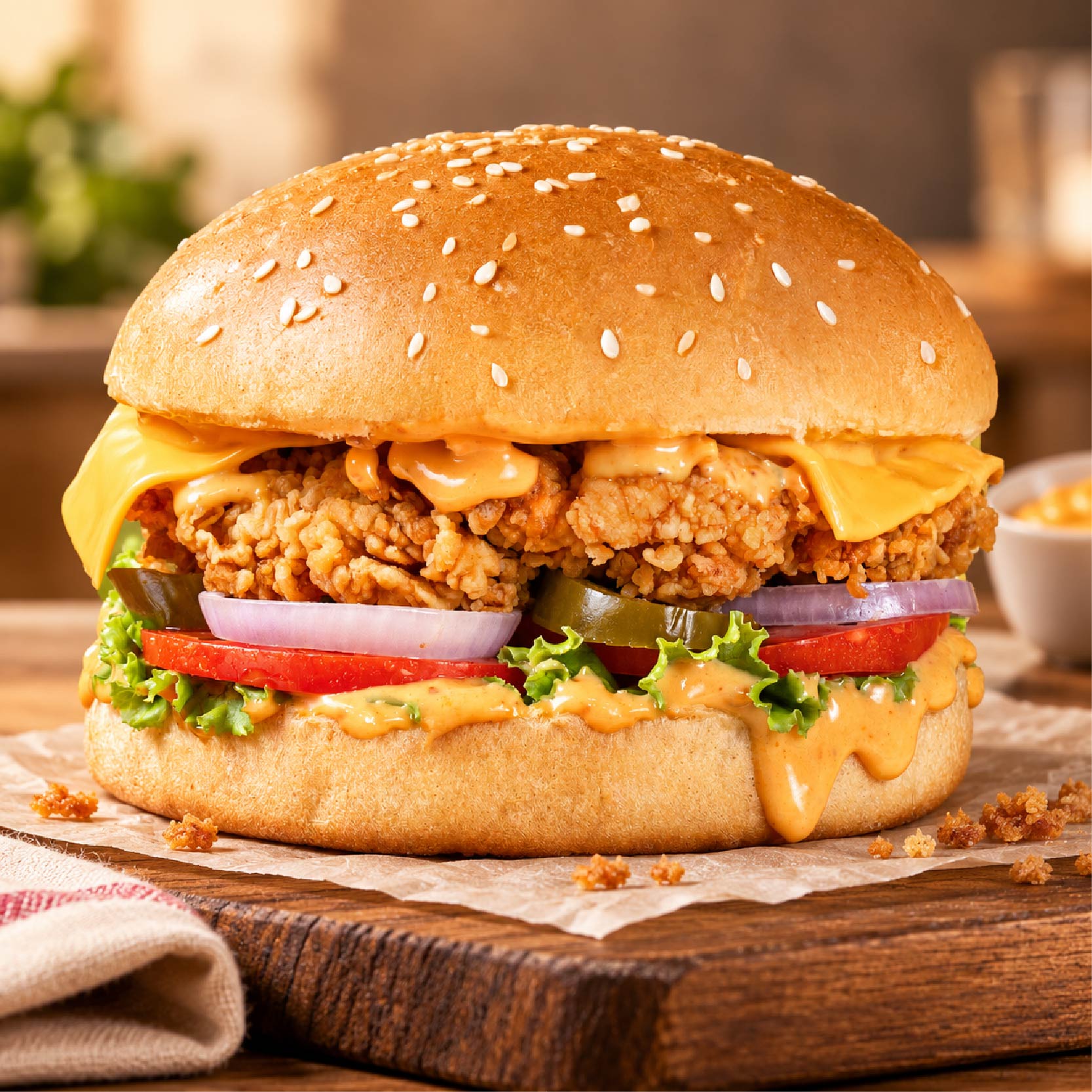 Fry Bucket Special Burger with Cheese